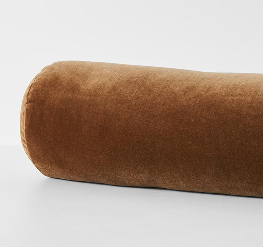 Luxury Velvet 18x60cm Filled Cushion Tobacco