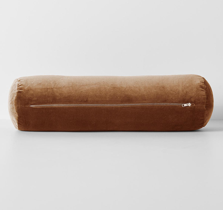 Luxury Velvet 18x60cm Filled Cushion Tobacco