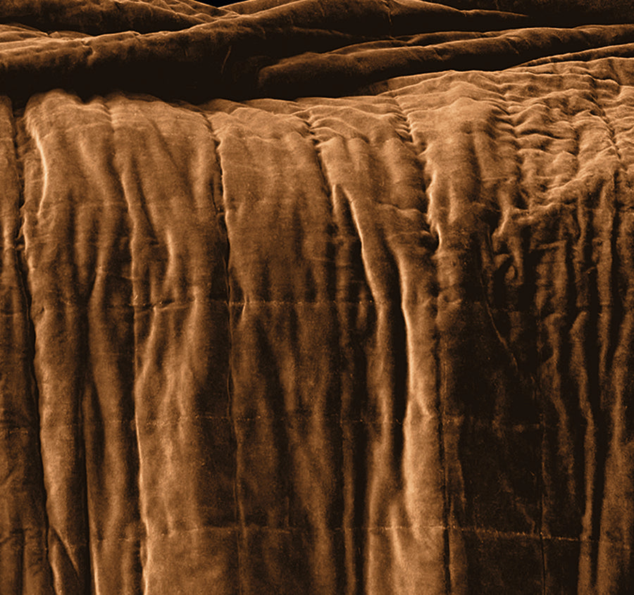 Luxury Velvet Coverlet Tobacco