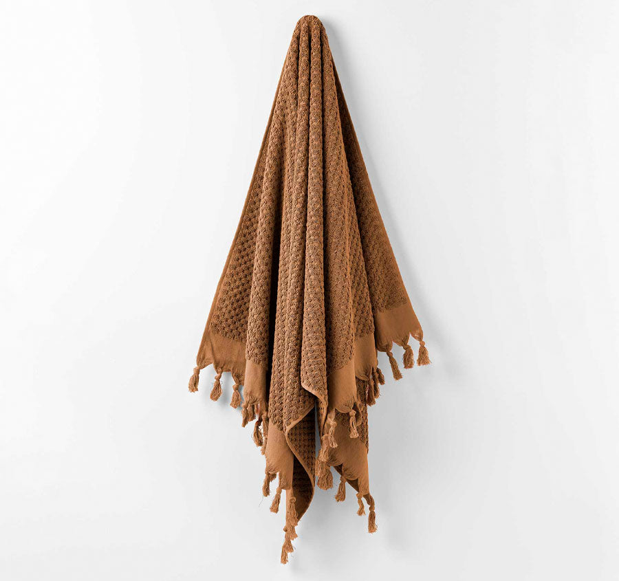 Milos 5 Piece 650GSM Cotton Bath Towel Set Caramel