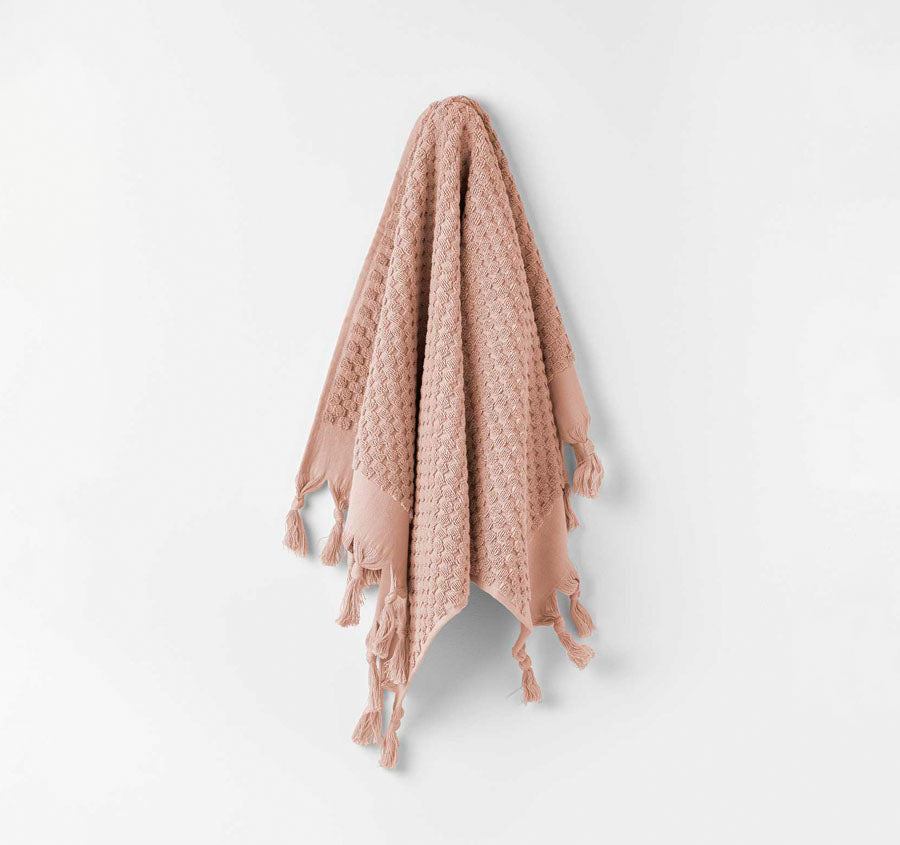 Milos 5 Piece 650GSM Cotton Bath Towel Set Pink Clay