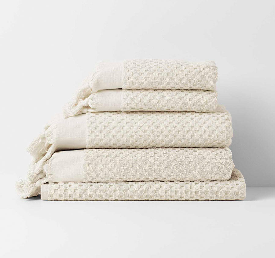 Milos 5 Piece 650GSM Cotton Bath Towel Set Sand