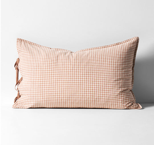 Mini Gingham Standard Pillowcase Clay