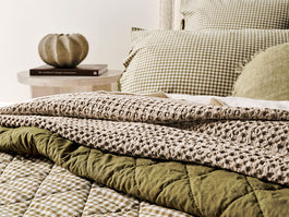 Mini Gingham Coverlet Olive