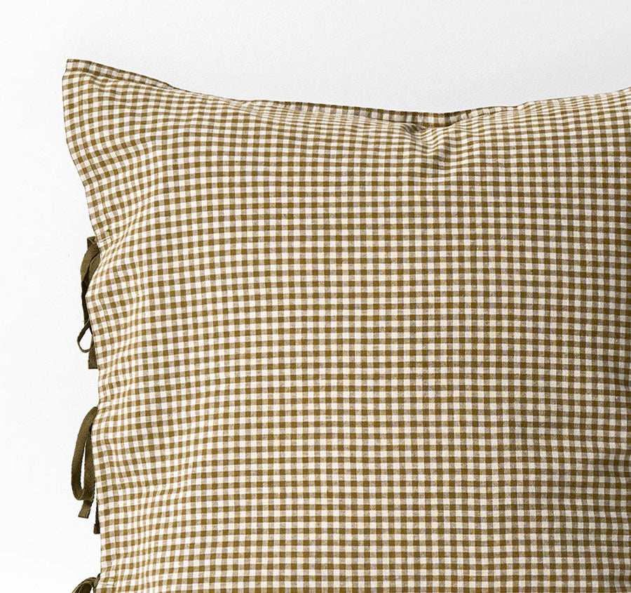 Mini Gingham European Pillowcase Olive