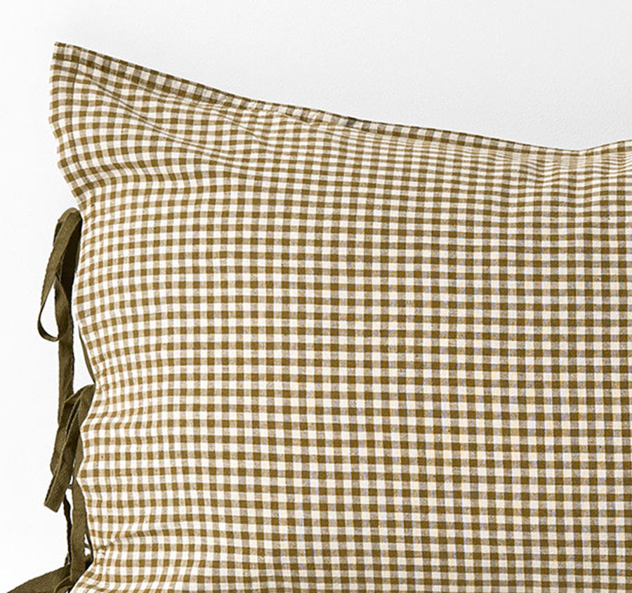 Mini Gingham Standard Pillowcase Olive