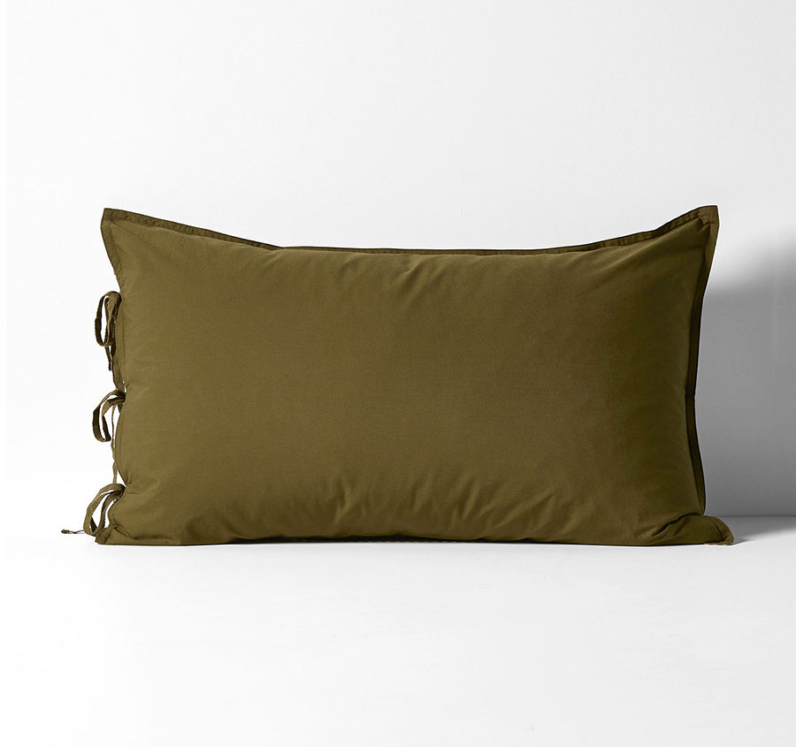Mini Gingham Standard Pillowcase Olive