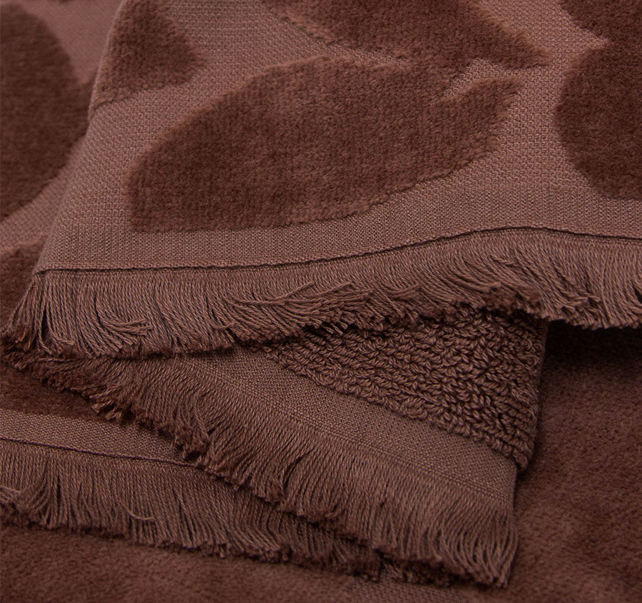 Palma Fringe 560GSM Cotton Bath Towel Range Clove