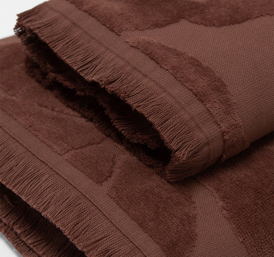 Palma Fringe 560GSM Cotton Bath Towel Range Clove