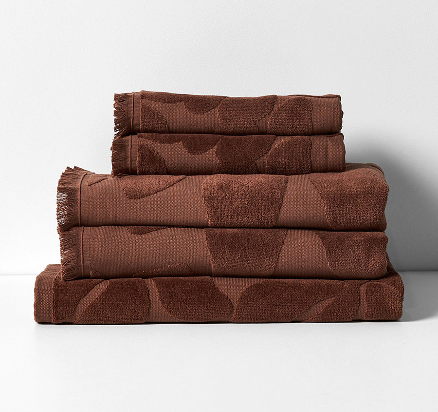 Palma Fringe 560GSM Cotton Bath Towel Range Clove