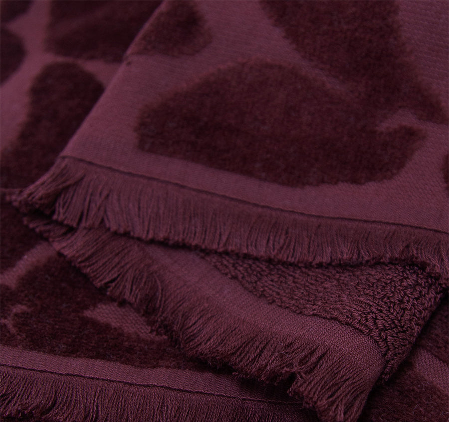 Palma Fringe 560GSM Cotton Bath Towel Range Mulberry