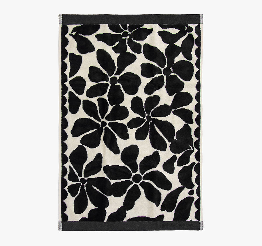 Palma Petal 560GSM Cotton Bath Towel Range Black and Sand