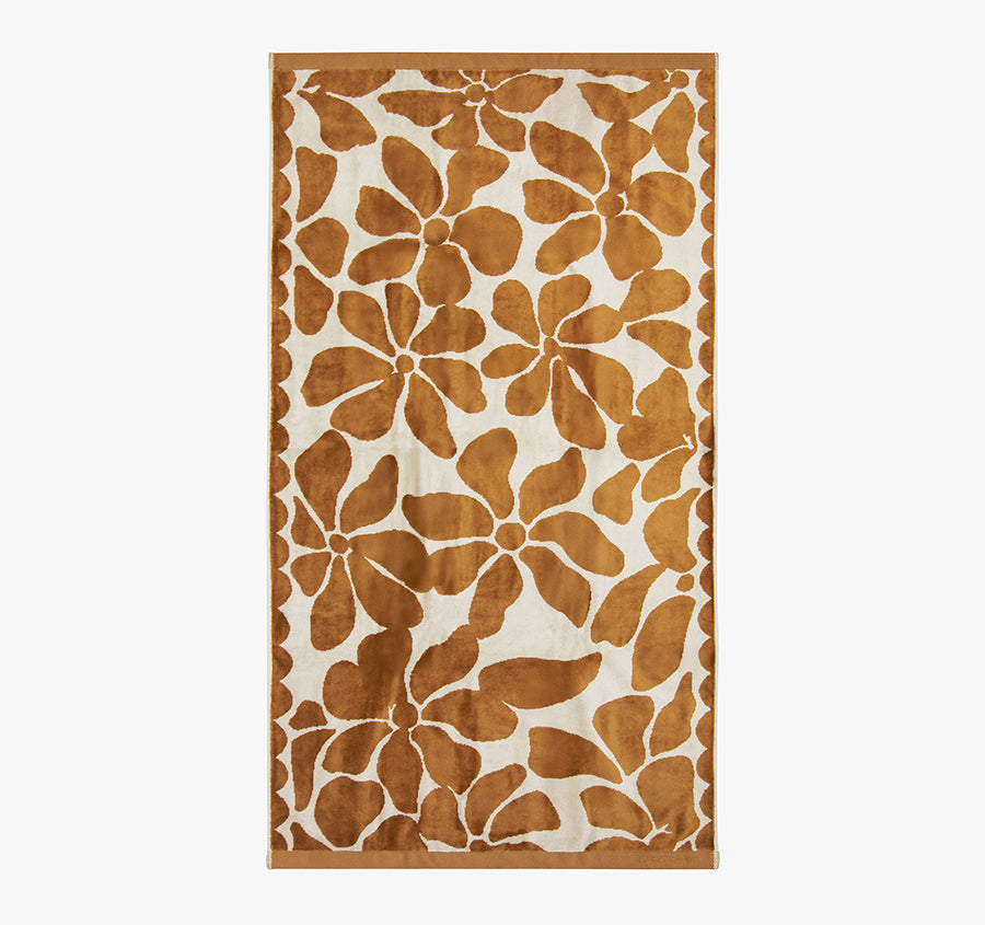 Palma Petal 560GSM Cotton Bath Towel Range Bronze and Sand