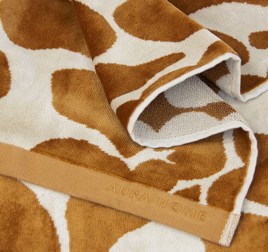 Palma Petal 560GSM Cotton Bath Towel Range Bronze and Sand