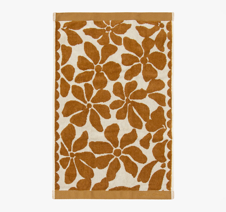 Palma Petal 560GSM Cotton Bath Towel Range Bronze and Sand