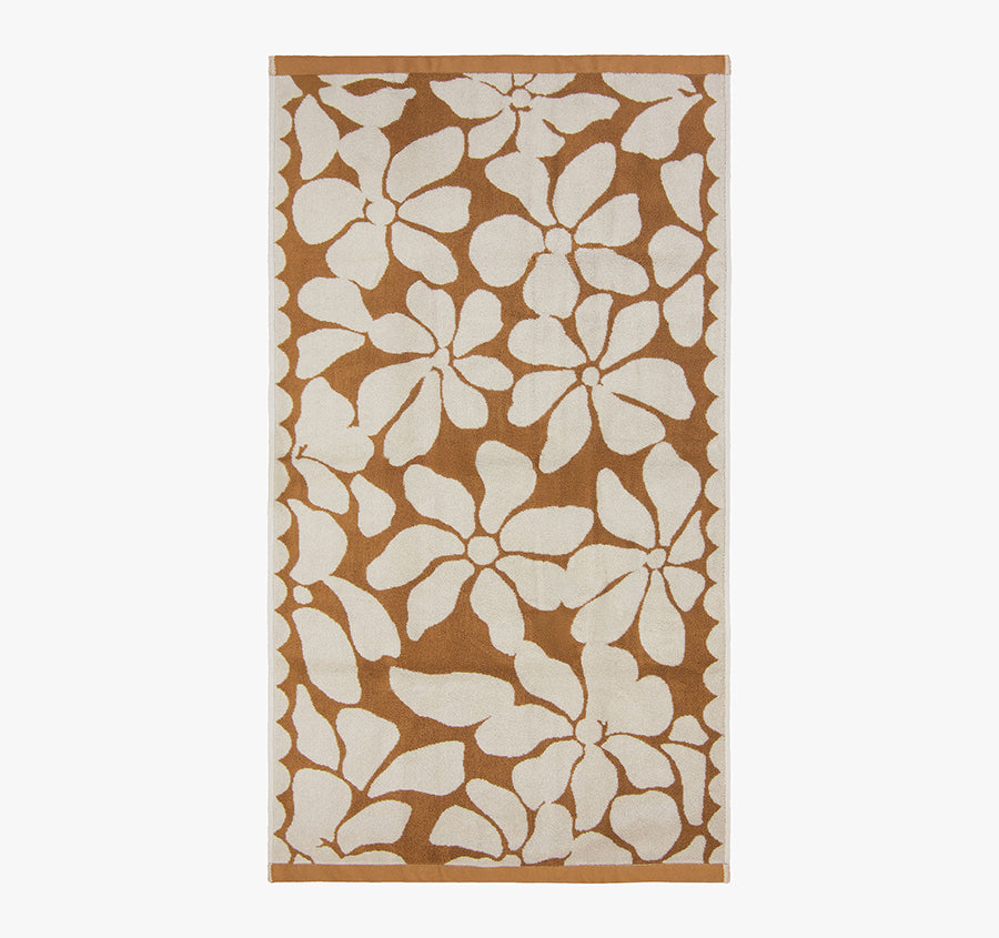 Palma Petal 560GSM Cotton Bath Towel Range Bronze and Sand