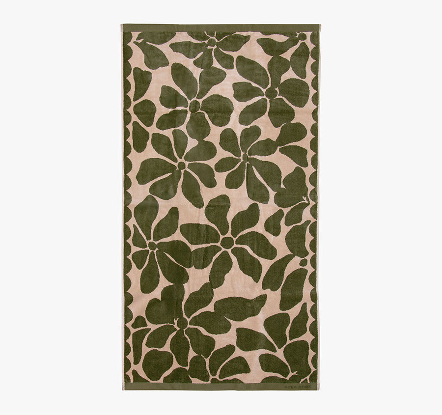 Palma Petal 560GSM Cotton Bath Towel Range Caper and Shell