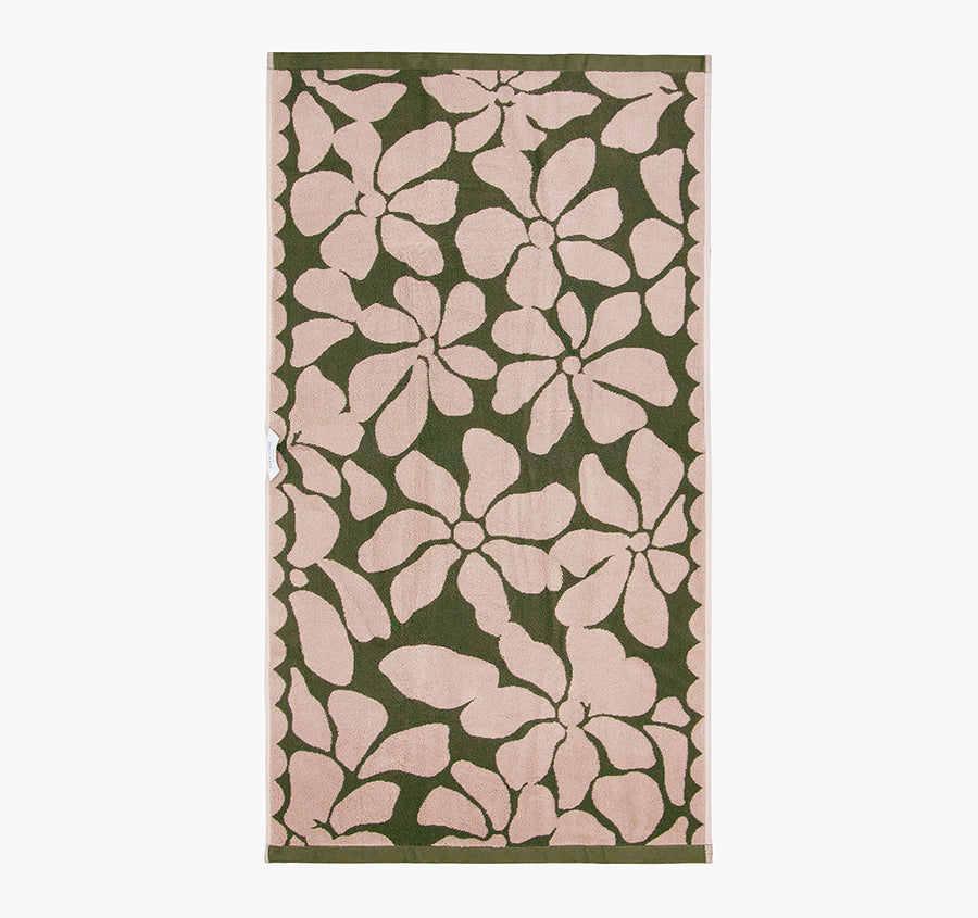 Palma Petal 560GSM Cotton Bath Towel Range Caper and Shell
