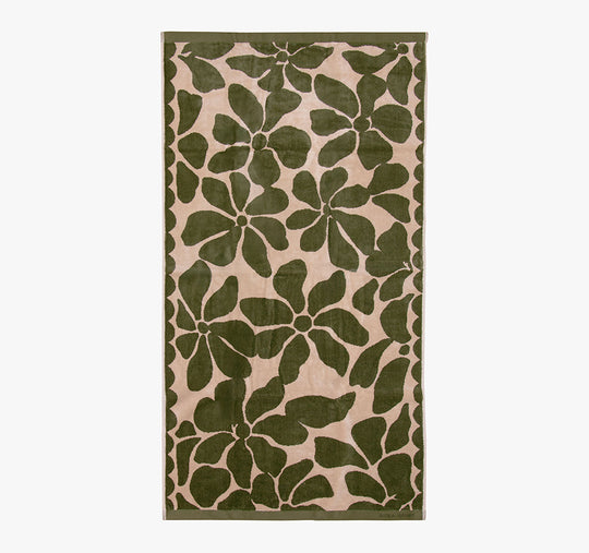 Palma Petal 560GSM Cotton Bath Towel Range Caper and Shell