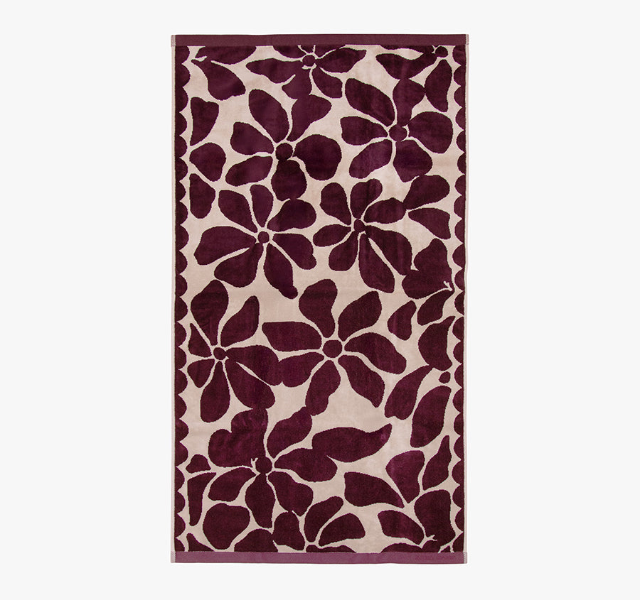 Palma Petal 560GSM Cotton Bath Towel Range Mulberry and Shell