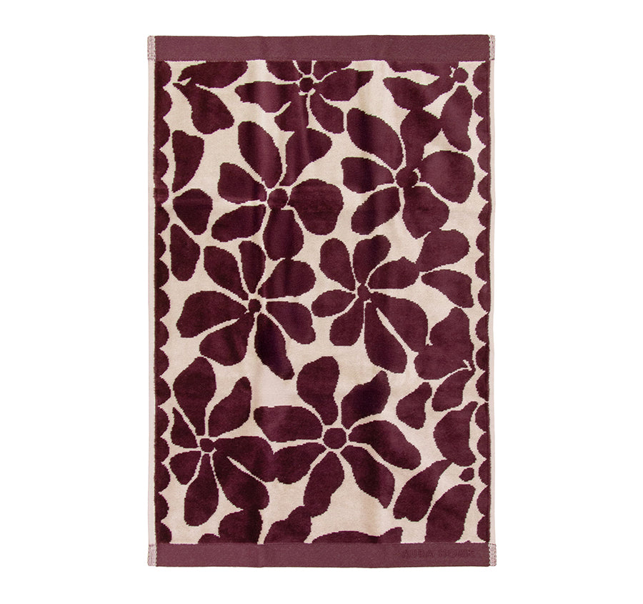 Palma Petal 560GSM Cotton Bath Towel Range Mulberry and Shell