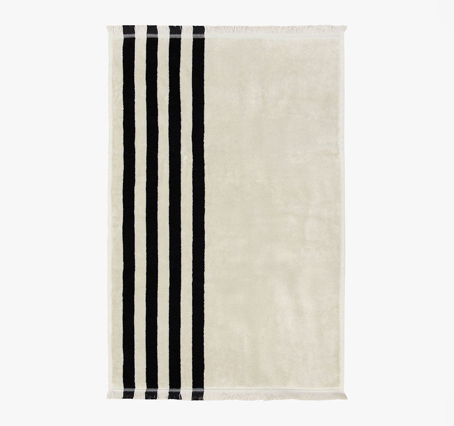 Palma Stripe 560GSM Cotton Bath Towel Range Black and Sand