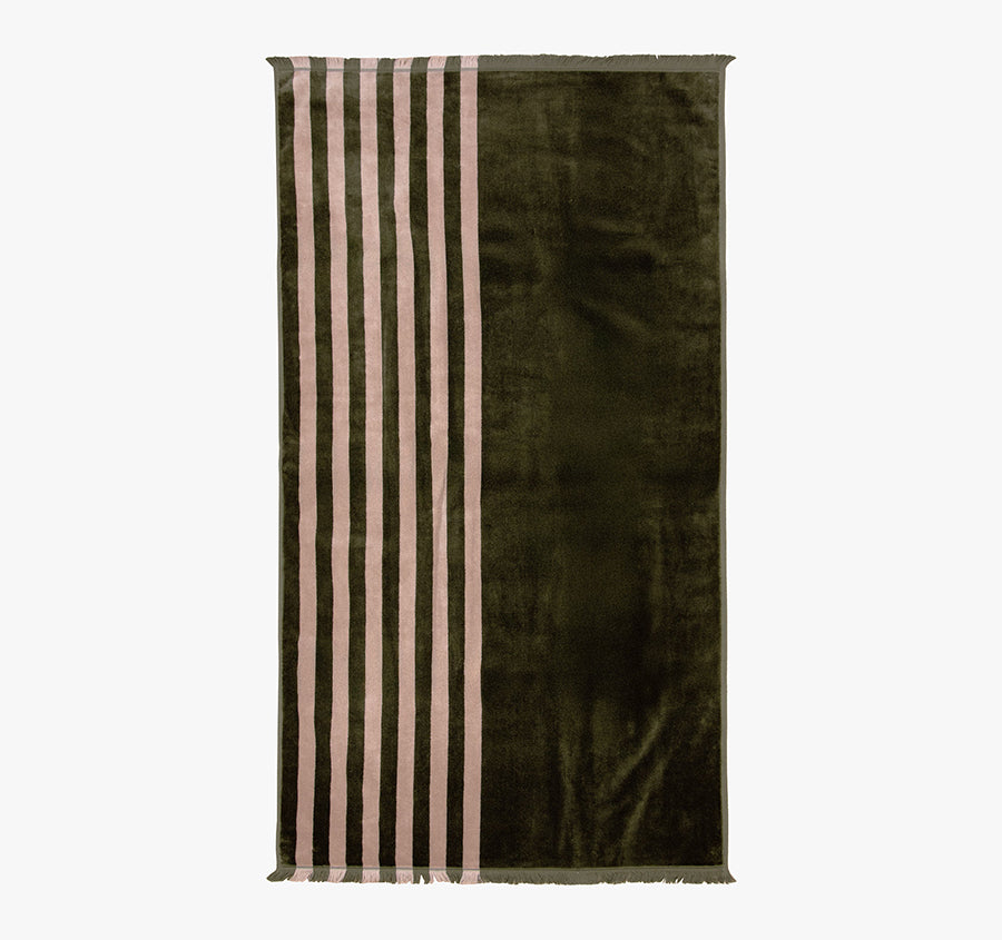 Palma Stripe 560GSM Cotton Bath Towel Range Caper and Shell