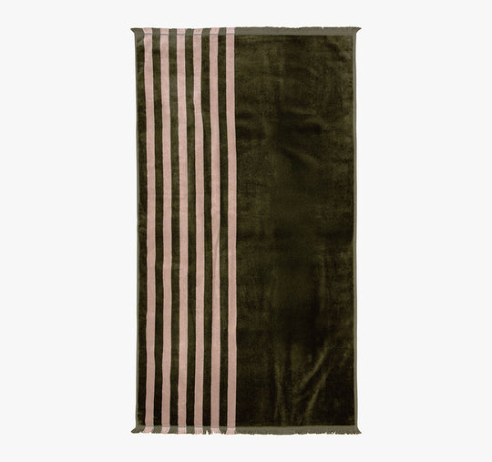 Palma Stripe 560GSM Cotton Bath Towel Range Caper and Shell