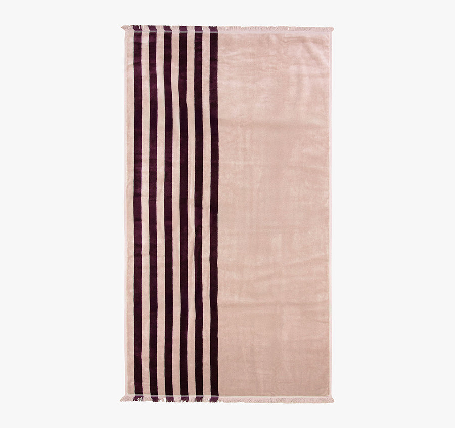 Palma Stripe 560GSM Cotton Bath Towel Range Mulberry and Shell