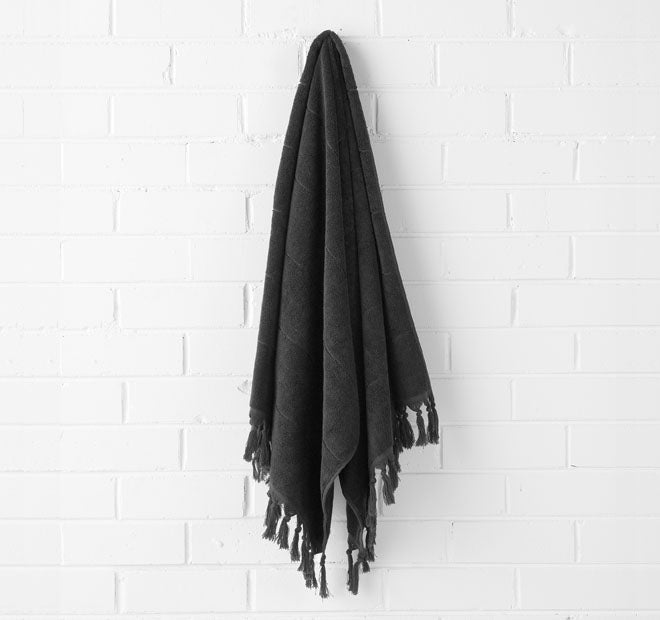 Paros 580GSM Cotton Bath Towel Range Black