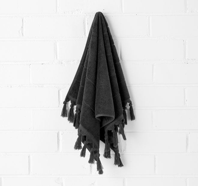 Paros 580GSM Cotton Bath Towel Range Black
