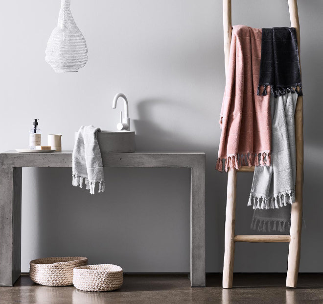 Paros 580GSM Cotton Bath Towel Range Limestone