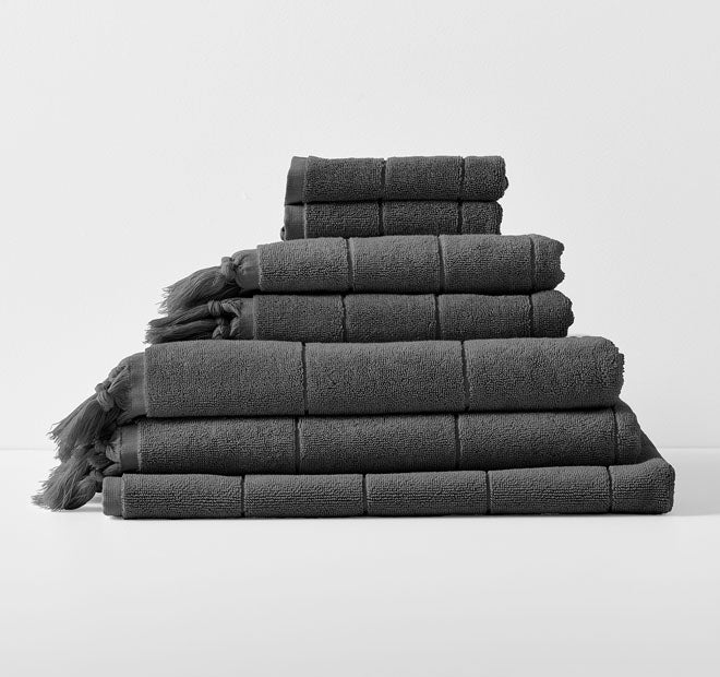 Paros 580GSM Cotton Bath Towel Range Charcoal