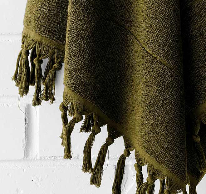 Paros 580GSM Cotton Bath Towel Range Khaki