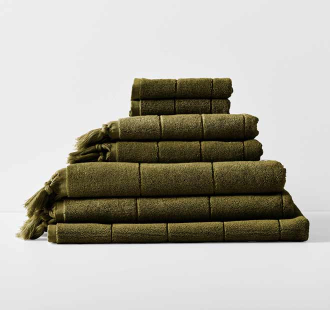 Paros 580GSM Cotton Bath Towel Range Khaki
