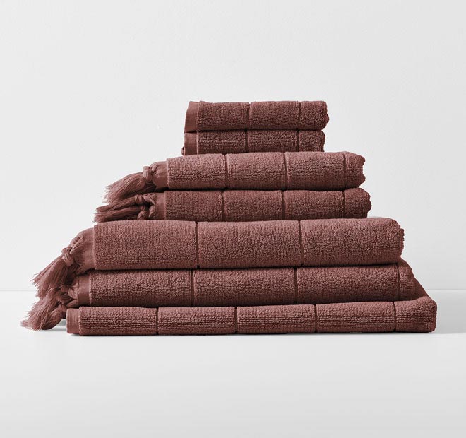 Paros 5 Piece 580GSM Cotton Bath Towel Set Mahogany
