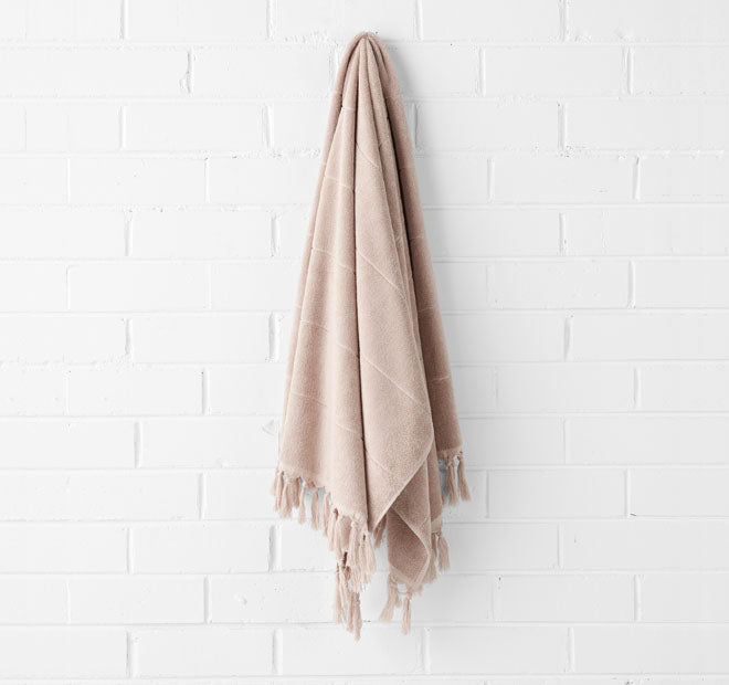 Paros 5 Piece 580GSM Cotton Bath Towel Set Pink Clay