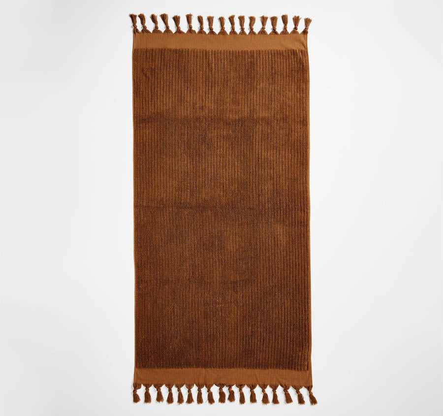 Paros Rib 5 Piece 580GSM Cotton Bath Towel Set Bronze