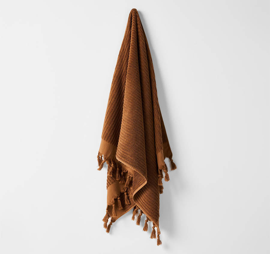 Paros Rib 5 Piece 580GSM Cotton Bath Towel Set Bronze