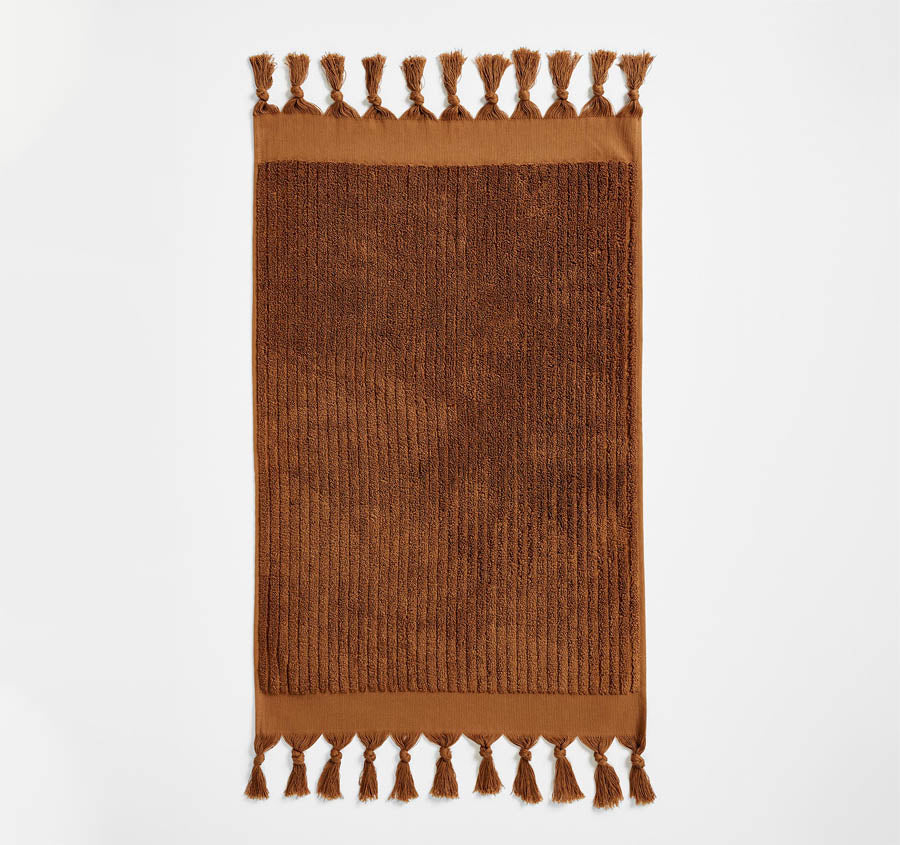 Paros Rib 5 Piece 580GSM Cotton Bath Towel Set Bronze