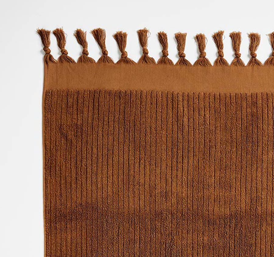 Paros Rib 580GSM Cotton Bath Towel Range Bronze