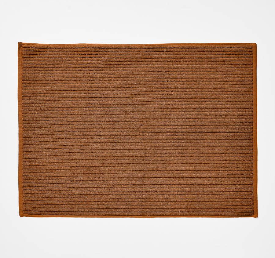Paros Rib 840GSM Cotton Bath Mat Bronze