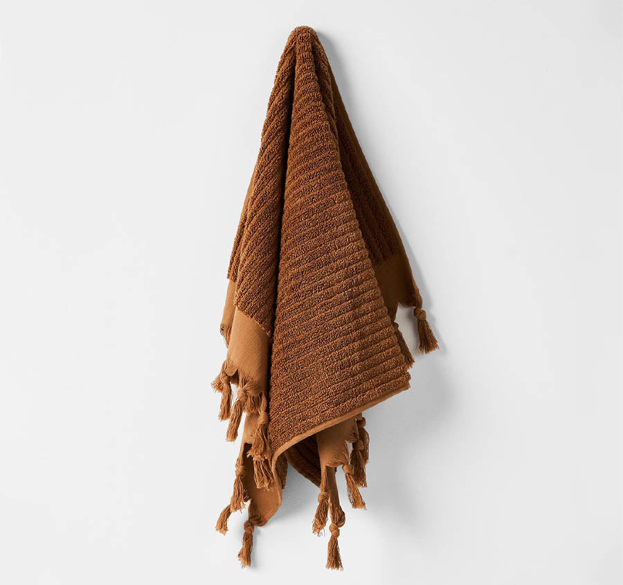Paros Rib 580GSM Cotton Bath Towel Range Bronze