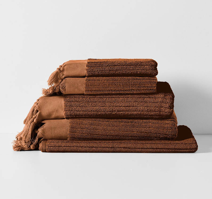 Paros Rib 580GSM Cotton Bath Towel Range Bronze