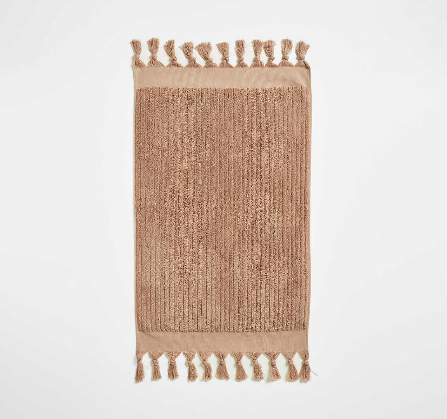 Paros Rib 5 Piece 580GSM Cotton Bath Towel Set Clay