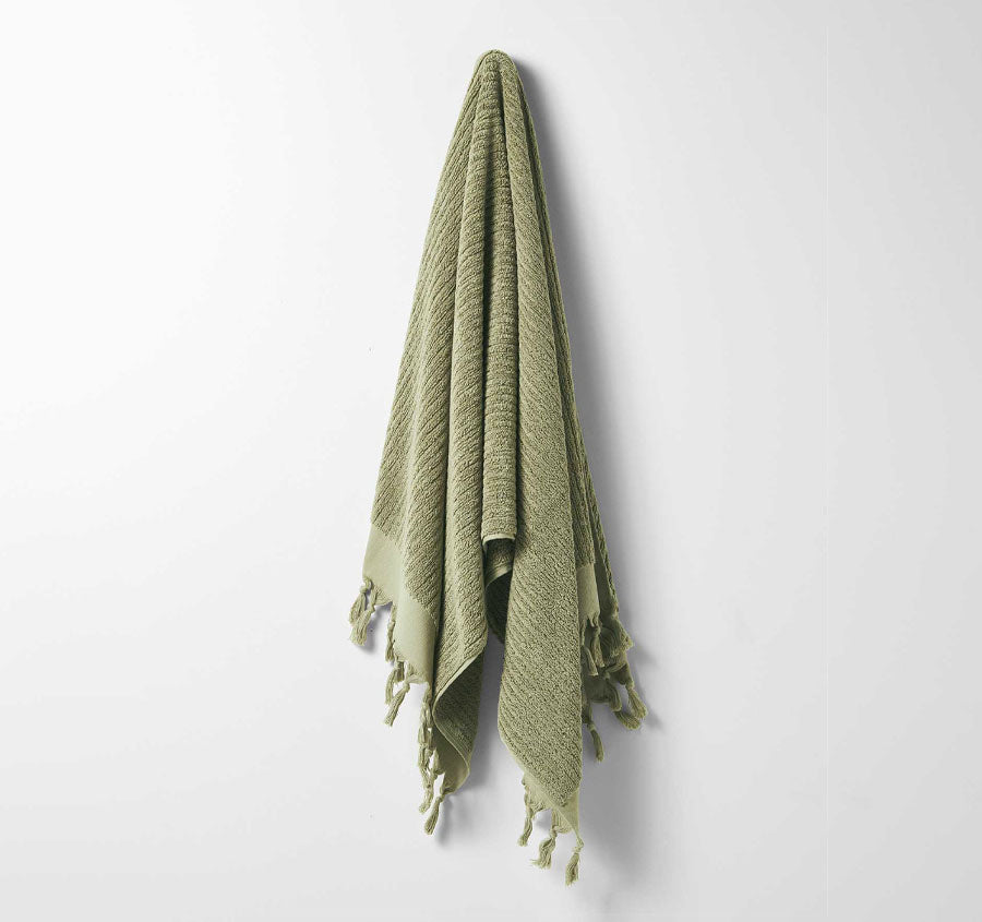 Paros Rib 5 Piece 580GSM Cotton Bath Towel Set Fennel