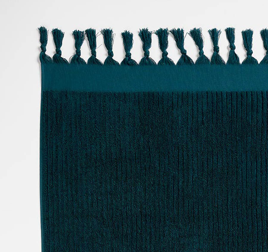 Paros Rib 580GSM Cotton Bath Towel Range Indian Teal