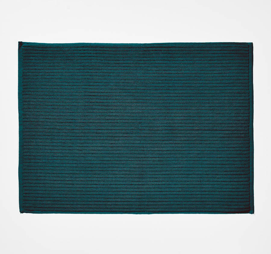 Paros Rib 840GSM Cotton Bath Mat Indian Teal