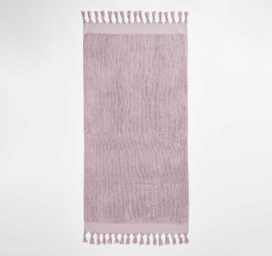 Paros Rib 5 Piece 580GSM Cotton Bath Towel Set Lilac