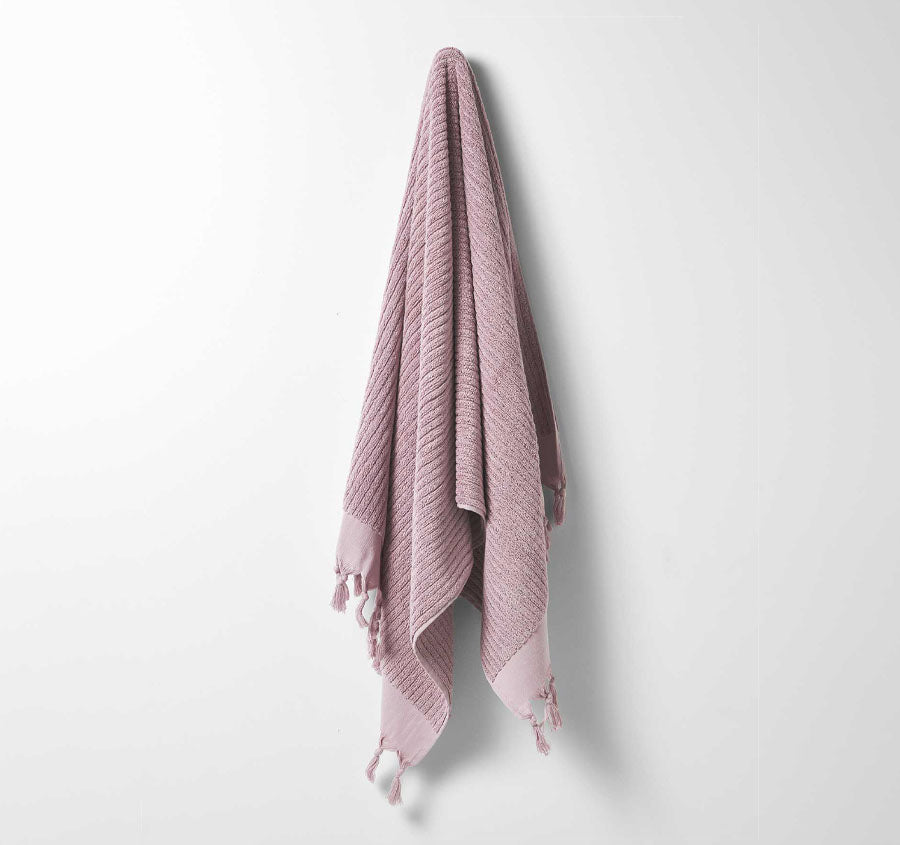 Paros Rib 5 Piece 580GSM Cotton Bath Towel Set Lilac
